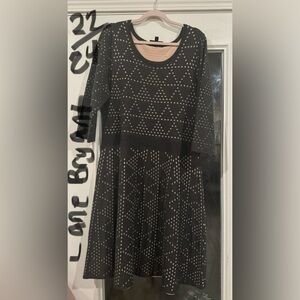 Lane Bryant 3/4 Sleeve winter dress  Pink and Gray